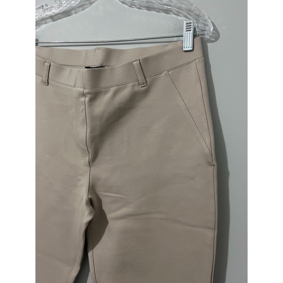 Quince Pants Women’s Large Petite LP Beige Ecru Ultra-Stretch Ponte Straight Leg - Picture 8 of 12